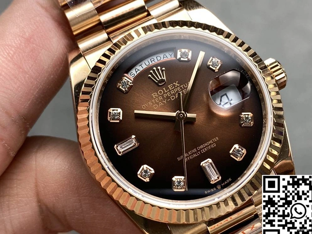 Rolex Tungsten QF Day Date Factory 36mm Chocalate M128235-0037 v5 Dial Steel 0102